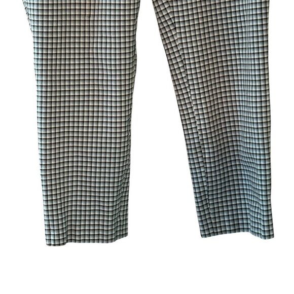 Theory Womens Slim Fit Blue black & White Checkered Dress Pants strech cropped s - Picture 3 of 7